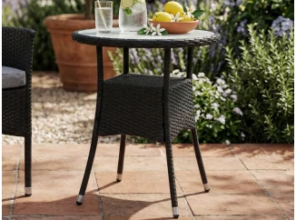 Okrúhly záhradný stolík Alford, 60 cm, čierny