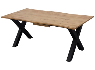 Zaoblený rozkladací jedálenský stôl Mikkel 180x100 cm, divoký dub