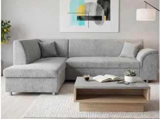 Rohová sedacia súprava Bernett, holubia sivá látka, ľavý roh