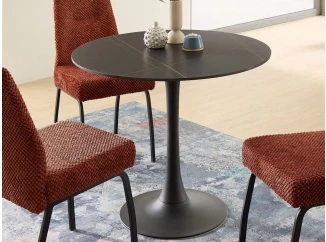 Okrúhly jedálenský stôl Josh 90 cm, imitácia černý mramor