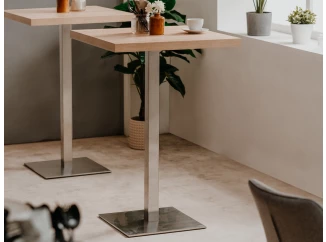 Barový stôl Quadrato 70x70 cm, dub sonoma/nerez