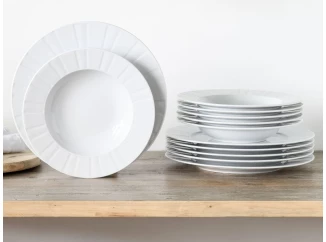 Jedálenský servis (12 dielov) Barcelona, biely