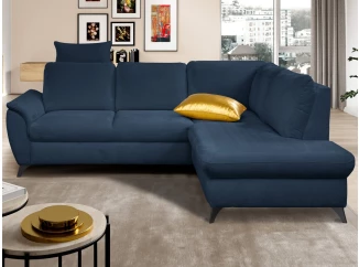 Rohová sedacia  súprava Geneva, oceánská modrá látka, pravý roh
