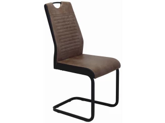 Jedálenská stolička Rindul, hnedá camel látka v optike lesklej kože