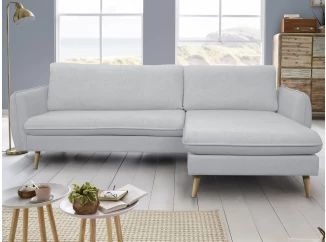 Rohová sedačka Salma svetlo šedá látka, univerzálna pravá/ľavá