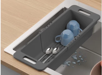 Výsuvný odkvapkávač do drezu 35-52 cm, šedý