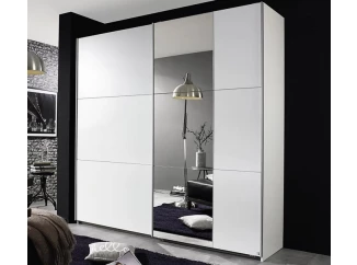 Šatníková skriňa Kronach, 175 cm, biela/zrkadlo