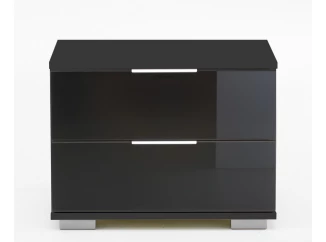 Nočný stolík Easy Plus, grafit / čierne sklo