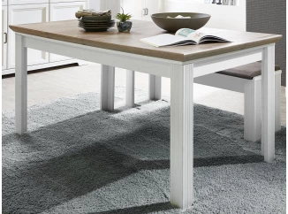 Rozkladací jedálenský stôl Jasmin 160x90 cm, bielená pínia/dub