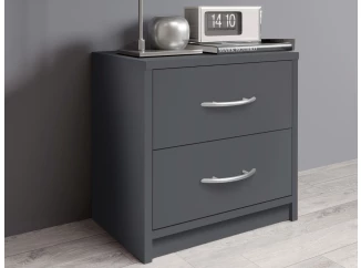 Nočný stolík s 2 zásuvkami Pepe, šedý grafit