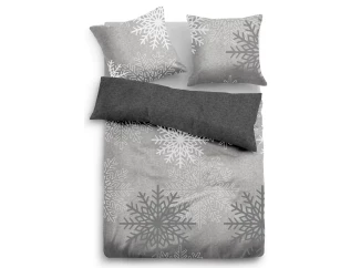 Biber obliečky Snehové vločky, antracitové