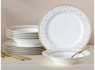 Jedálenský servis (12 dielov) Emilia, kvetinový vzor