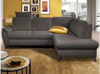 Rohová sedací souprava Geneva, tmavo šedá látka, pravý roh