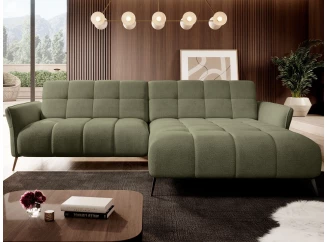 Rohová sedačka Mystic,zelená látka,pravý roh,elektrické polohovanie