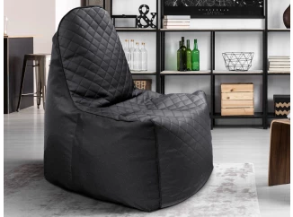 Sedací vak Gamer Nest, čierna látka/čierna ekokoža