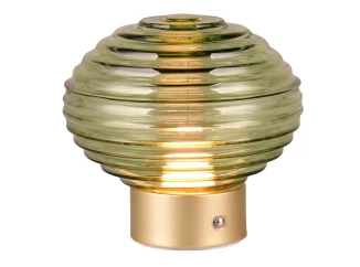 LED stolná lampa nabíjacia Earl 14 cm, zelené sklo