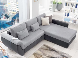 Rohová sedacia súprava Torgau, šedá/svetle šedá tkanina