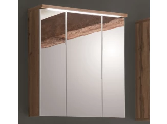 Kúpeľňová skrinka so zrdkadlom Spalt, divoký dub wotan, LED osvetlenie