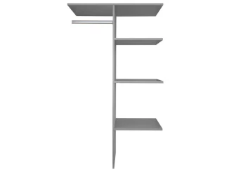 Vnútorný policový systém do šatníkovej skrine šedý, šírka 87 cm/výška 148 cm