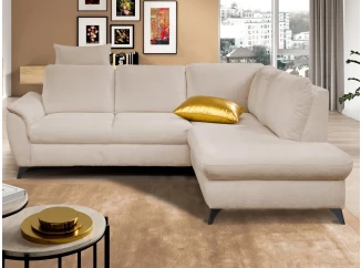 Rohová sedacia súprava Geneva, svetlo béžová látka, pravý roh