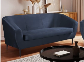 Trojmiestna pohovka Olivio, námornícka modrá zamatová látka