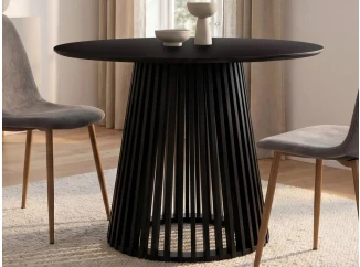 Okrúhly jedálenský stôl Siluet 100 cm, čierny