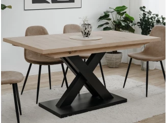 Rozkladací jedálenský stôl Avenue 160x90 cm, dub artisan/čierny