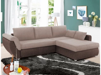 Rohová sedacia súprava Torgau, hnedá/béžová tkanina