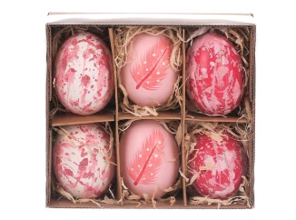 Veľkonočná dekorácia Maľované vajíčka, ružové