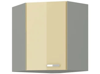 Horná rohová kuchynská skrinka Karmen 60/60 cm, sivá/krémová