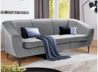 Trojmiestna pohovka Olivio, svetlo šedá zamatová látka