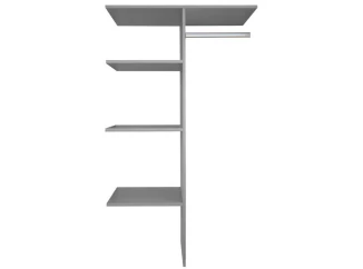 Vnútorný policový systém do šatníkovej skrine šedý, Š 87 cm/ V  150 cm