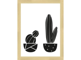 Rámovaný obraz Nordic kaktusy, 18x24 cm