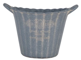 Obal na kvetináč s ušami Bicher, modrý ekoplast