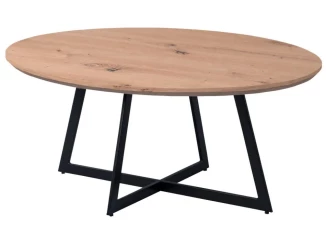 Oválny konferenčný stolík Yarra, čierny/dub artisan