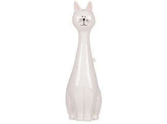 Dekoračná soška Biela mačka, 23 cm