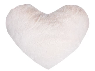 Dekoračný vankúš Srdce 30x40 cm, krémový, imitácia králičej kožušiny