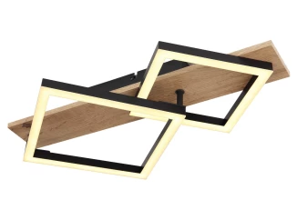 Stropné LED osvetlenie Beatrix 47,5 cm, kov/drevo