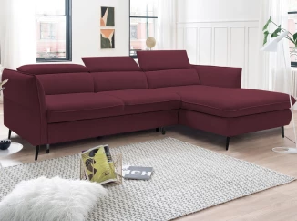 Rohová sedacia súprava Mango, vínová látka, pravý roh