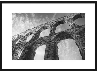 Rámovaný obraz Architektura 70x50 cm, čiernobiely