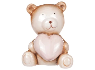 Dekoračná soška Medvedík so srdiečkom, 12 cm