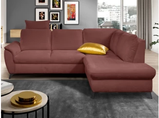 Rohová sedacia súprava Geneva, oranžovo-hnedá látka, pravý roh