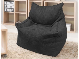 Sedací vak Norvik, čierna štruktúrovaná tkanina