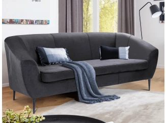 Trojmiestna pohovka Olivio, tmavo šedá zamatová látka