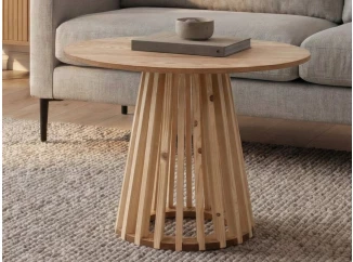 Okrúhly konferenčný stolík Siluet, svetlý jaseň