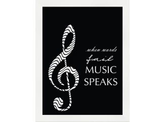 Rámovaný obraz Music Speaks, 18x24 cm