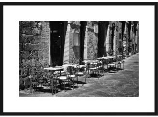 Rámovaný obraz Caffé 70x50 cm, čiernobiely