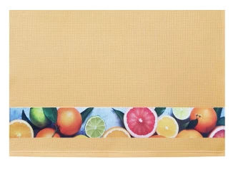 Vaflová kuchynská utierka 50x70 cm, citrusy, žltá