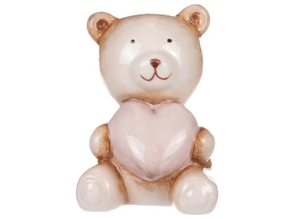 Dekoračná soška Medvedík so srdiečkom, 9 cm