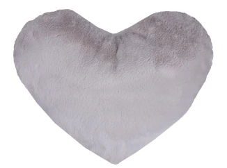 Dekoračný vankúš Srdce 30x40 cm, strieborný,imitácia králičej kožušiny